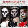 Qiufsse Clown Makeup KitRed Black And White Face Painting Kit ProfessionalClown Face Paint Halloween Makeup With BrushesOil Based Body Paint For AdultsJoker Vampire Zombie