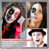 Qiufsse Clown Makeup KitRed Black And White Face Painting Kit ProfessionalClown Face Paint Halloween Makeup With BrushesOil Based Body Paint For AdultsJoker Vampire Zombie