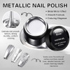 Qiufsse Silver Chrome Nail Polish8Ml Ultra Metallic Nail Polish With 2Pcs 5Ml Gel Nail Art3D Metal Gel Paint For Nails ArtEfecto Espejo Para U As For Home Salon Diy Manicure