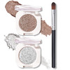 Qiufsse Glitter Eyeshadow Champagne Glow Ultra Fine Shimmer Buildable Formula Daily Multiuse Glossy Eyes Makeup (09 Moonstone)