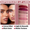 Qiufsse 4Pcs Matte Nude Lipstick Set Natural Moisturizing Red Lipstick Long-Lasting Waterproof Lip Stain Velvet Lipstick Set Nude Lip Makeup For Women-03 Pink06 Rose Bean Paste07 Fuchsia08 Dark Red