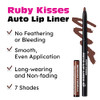 Ruby Kisses Auto Lip Liner Pencil (Brown 3 Pack) Long Lasting & Non-Fading Smooth Application Non-Feathering With Rich Pigmented Color No Sharpener Needed Ideal For Full Lips Look