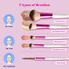 Ruby Kisses Makeup Brushes Travel Size Face Brush Set For Powder Foundation Blending Eyeshadow Eyebrow Travel Friendly 5 Pcs Set