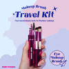 Ruby Kisses Makeup Brushes Travel Size Eye Makeup Brush Set With Case Blending Angled Eyeshadow Eyebrow Eyeliner Brush And Spoolie Travel Friendly 5 Pcs Set