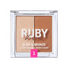 Ruby Kisses Glow & Bronze Highlighter/Bronzer Duo 2 -In-1 Gel To Powder Illuminating Highlight + Silky Matte Bronzer Contour & Sculpt For Luminous Sun Kissed Complexion (Medium 0.34 Ounce)
