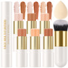 Scarman 6 Colors Cream Contour Stick Makeup Kit Shades With Highlighter Stick Blush Stick And Double-End Bronzer Stick For Sculpt The Cheeks WaterproofDewy & Matte Finish For Beginners (6 Colors Set C)