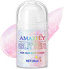 Scarman Roll-On Holographic Body Glitter Gel For Body Hair Face Chameleon Color Changing Glitter Gel Under Light Chunky Mermaid Sequins Festival Party Rave Shimmer Makeup (Neon Violet)