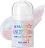 Scarman Roll-On Holographic Body Glitter Gel For Body Hair Face Chameleon Color Changing Glitter Gel Under Light Chunky Mermaid Sequins Festival Party Rave Shimmer Makeup (Neon Violet)