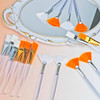 Sheharuhi 16 Pcs Facial Mask Brush Fan Brushes Facial Applicator Brush Acid Applicator Brush Tools For Mud Cream Makeup Peel (White Rufous)