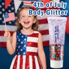 Sulily 4Th Of July Red White And Blue Glitter Stick Fourth Of July Decorations For Women Kids 4Th Of July Accessorie Patriotic Body & Hair Glitterfor Independence Day Veterans Day Memorial Day