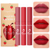 Sulily 3Pcs Velvet Red Matte Lipstick Set Dark Red Color Nude Lip Stain Long Lasting 24 Hours Lip Stick Wear Non-Stick Cup Not Fade Waterproof Lip Gloss Makeup Beauty Cosmetics Day s For Women