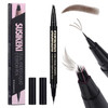 Susikeki Dual Ended Microblading Eyebrow Pen - 2 In 1 Liquid Eyebrow Pencil With Brow-Fection Angled Brush & Precise Detail Brush-Tip Shapes & Fills Hair-Like Brows Lasts All-Day Black Brown