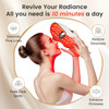 Tinkoola Red Light Therapy Mask For Face & Neck Led Face Light TherapyUsb C RechargeableInfrared Mask For Home Working Travel Yoga (White Gold)