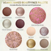 Ucanbe Full Size Baked Makeup Palette Set - Include Blush Bronzer 8 Eyeshadows & Brushes Pigmented All-In-One Face & Eye Compact Powder Beauty Holiday Kit For Starter & Pros Travel Friendly