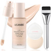 Ucanbe 2-In-1 Liquid Foundation & Concealer Full Coverage Foundation Makeup Set For Combination & Oily Skin Hydrating Formula With Hyaluronic Acid Vitamin C (01 Fair Ivory)