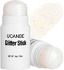 Ucanbe White Body Glitter Stick For Singer Concerts Music Festivals Face Glitter Makeup For Face Body Hair Eyes & Lips Chunky Glitter Sparkling Mermaid Sequins For Women 1.2Oz