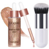 Ucanbe 3 Pcs Face Body Glitter Liquid Highlighter Illuminator Dewy Drops With Makeup Brush Makeup Sparkle Shine Luminizer Enhancer Body Shimmer Tint 50Ml/1.69Oz X 3 (3Pcs Standard)