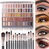 Ucanbe 60 Colors Naked Eyeshadow Palette + Makeup Brush Set All In One Nude Neutral Smokey Makeup Pallet With Brushes Pigmented Warm Matte Shimmer Powder Eye Shadows Cosmetic Halloween Beauty Kit