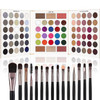 Ucanbe Professional 86 Colors Eyeshadow Palette With 15Pcs Makeup Brushes Set Matte Glitter Long Lasting Highly Pigmented Waterproof Contour Blush Powder Highlighter All In One