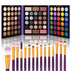 Ucanbe Professional 86 Colors Eyeshadow Palette With 15Pcs Makeup Brushes Set Matte Glitter Long Lasting Highly Pigmented Waterproof Contour Blush Powder Highlighter All In One