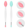 Unaone Lip Scrub Brush - 2 Pcs Dual-Ended Lip Scrubber Exfoliator And Silicone Lip Brush 3-In-1 Silicone Lip Scrub Tool Lip Mask Applicator Gentle Exfoliator & Applicator For Soft