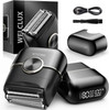 Welclux Electric Foil Shavers For Men: Mini Electric Razor With 4 Floating Blades & Big Led Display - Foil Shaver For Men With 2 Gears Adjustable - Face Shaver With Ipx7 WaterproofUsb Type C (Coal-Black)