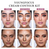 Youngfocus Cosmetics Cream Contour Best 8 Colors Contouring Foundation - Highlighting Makeup Kit/Concealer Palette - Vegan Cruelty Free And Hypoallergenic - Instruction Manual Deep Pink