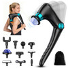 patpaw Back Massager with Heat & Cold Therapy, Foldable Deep Tissue Massage Gun for Back & Shoulders, Cordless Percussion Massager for Pain Relief, 9 Speeds, 10 Heads