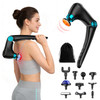 patpaw Back Massager with Heat & Cold Therapy, Foldable Deep Tissue Massage Gun for Back & Shoulders, Cordless Percussion Massager for Pain Relief, 9 Speeds, 10 Heads