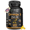 Health Dose Omega 3 Fish Oil 2000mg – Lemon-Flavored Softgels with EPA 800mg & DHA 600mg for Brain, Heart, and Wellness Support – Easy-to-Digest, No Fish Burps – 120 Softgels, 2-Month Supply