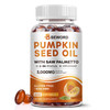 BEWORD Pumpkin Seed Oil with Saw Palmetto Capsules, 3000mg/serving, 300/600 Softgels | Cold Pressed, Pure Virgin Oil, Essential Fatty Acids & Phytosterols | Supports Hair, Urinary, Bladder & Prostate Health