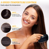 Mini Hair Straightener,Mini Straightener Brush Rechargeable Portable Straightening Comb 3 Speed Temperature Control Anti Scald Shell Lightweight  and  Portable for Home Travel Gift (Black)