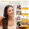 Mini Hair Straightener,Mini Straightener Brush Rechargeable Portable Straightening Comb 3 Speed Temperature Control Anti Scald Shell Lightweight  and  Portable for Home Travel Gift (Black)