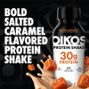 Oikos Protein Shake, Salted Caramel, 30g High Protein Drinks, Shelf Stable, Ready to Drink, 5g Prebiotic Fiber, 12 fl oz Bottle, 4 Count​