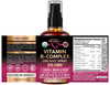 NUTRAHARMONY USDA Organic Vitamin B-Complex Liquid Spray 8-in-1 - B5 Pantothenic Acid | B12 Methylcobalamin | B1 Thiamine | B6 Pyridoxine | B7 Biotin | B9 Folic | B3 Niacinamide - Made in USA Supplement, 2fl oz