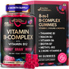 NUTRAHARMONY Vitamin B-Complex Gummies for Women & Men - Vitamin B12, B1, B2, B3, B5, B6, B7 & B9 - B Complex with Vitamin C & Choline - Energy, Brain & Mood - Natural Berry Flavor, Vegan - 60 Gummies for 2 Months