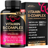NUTRAHARMONY Vitamin B Complex for Men & Women - Made in USA - B-Complex: B1, B2, B3, B5, B6, B7, B8, B9, B12 with Vitamin C, Choline, Inositol - Energy, Brain & Heart Support Supplement, 120 Vegan Capsules