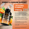 NUTRAHARMONY Liposomal Vitamin C 1700 mg - High Absorption Fat Soluble Complex - Antioxidant, Energy Boost & Immune Support - Vitamin C Supplement Made in USA - NON-GMO, SOY-Free & Gentle on Stomach - 180 Capsules
