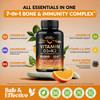 NUTRAHARMONY Vitamin D3 K2 - Vitamin D3 10000 iu & K2 as MK-7 120 mcg - Immune & Mood Support, for Bone & Teeth Health - with Magnesium, Zinc & Vitamin C & B12 - Highly Bioavailable - Made in USA, 120 Capsules