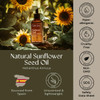Gya Labs USDA Organic Sunflower Oil - 3.4 Fl Oz - Carrier Oil for Hair Skin Face Scalp & Body Massage