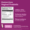 Physicians CHOICE Vaginal Probiotics for Women - pH Balance Odor Control Yeast Balance Vaginal Flora & Feminine Health - 6B CFU with Organic Prebiotics and Cranberry Extract - 60 CT