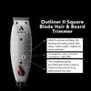 Andis 04685 Professional Outliner Ll Square Blade Beard Trimmer - Blade Zero Gapper Carbon Steel Blade - Grey