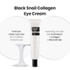 Coxir Black Snail Collagen Eye Cream Firming & Hydrating Snail Mucin Collagen & Niacinamide For Puffiness Lifting & Dullness Under Eyes Area | Korean Eye Treatment (30Ml)