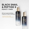 Farmstay Black Snail & Peptide 9 Perfect Toner Snail Mucin Toner For Elastic & Glow Skin Moisturizing & Anti-Aging Smooths & Refine Skin Texutre Korean Skin Care For Women & Men 4.05 Fl. Oz