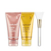 Medicube Viral Glow Overnight Wrapping Mask Duo: Collagen Overnight Wrapping Peel Off Facial Mask Pack And Turmeric Wrapping Peel Off Mask 2.0 And Jelly Brush s For Women