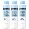 Neutrogena Ultra Sheer Sunscreen Spray Spf 45 Body Mist Lightweight Non-Greasy Broad Spectrum Uva/Uvb Protection Oil-Free & Non-Comedogenic Water Resistant Spray Sunscreen (80 Min) Pack Of 3 5 Oz