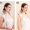 KAXLIDEN Shoulders and Neck Massager with Hot Compress Function Relaxes Back Shoulder Muscle Pain Relief Portable Bionic - 1pcs cream-coloured