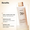 Anua Rice 70 Glow Milky Toner Glass & Dewy Skin Hydrating & Barrier Care Rice Water Niacinamide Ceramides All Skin Types Fragrance- Non Comedogenic Korean Skincare 8.45 Fl.Oz