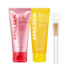 Aprilskin Pore Care & Glow Duo With Jelly Brush: Txa Niacinamide 99 Overnight Wrapping Mask Duo And Jelly Brush Calendula Flower-Infused Facial Peel Off Mask And Jelly Brush