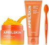 Aprilskin Pore Care Duo With Pore Brush With Sebum Sweeper: Carrotene Ipmp Hydromelt Cleansing Balm Carrotene Ipmp 3-Min Quick Dry Pore Caring Clay Mask And Pore Cleansing Facial Silicone Brush